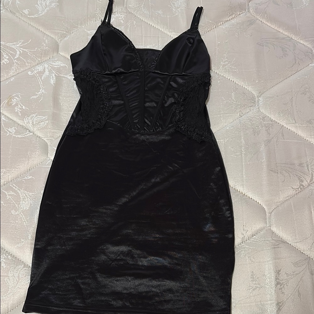 Elegant Black Lace Slip Dress